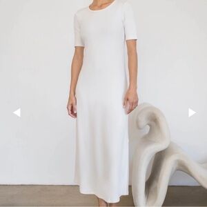 AYR Cream Midi T-Shirt Dress